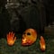 8.5" Lighted Orange Skull & Hands Outdoor Halloween Decoration